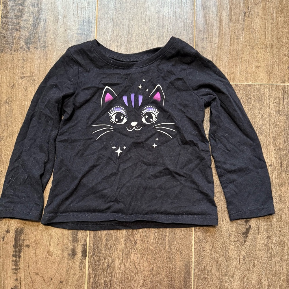 The Children's Place Black Cat Long Sleeve Tee